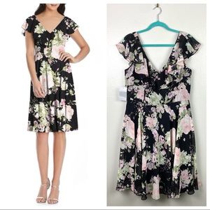 NWT After Six | Floral Chiffon Cocktail Dress Plus 16